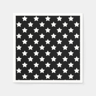 Servilleta De Papel Decorativo del patrón de las estrellas blancas neg