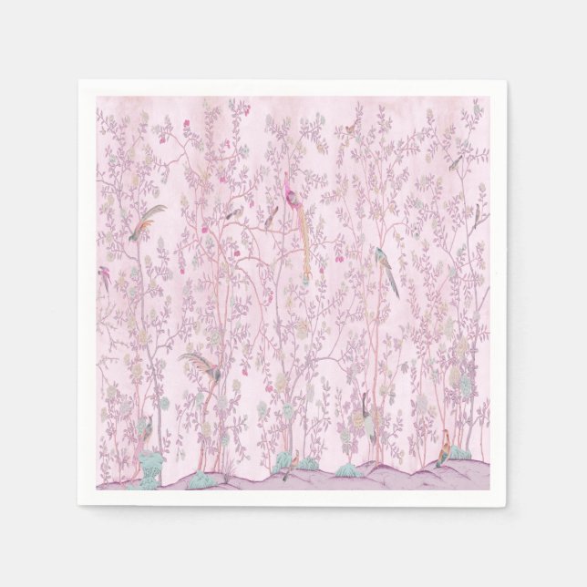 Servilleta De Papel Decoup Chinoiserie rosa (Anverso)