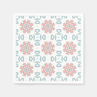 Servilleta De Papel Decoupage de Medallón Mediterráneo Aqua Coral