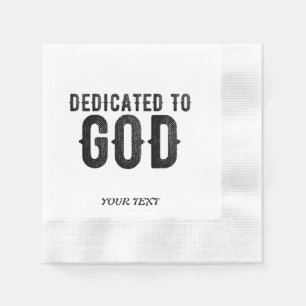 SERVILLETA DE PAPEL DEDICADO A DIOS PERSONALIZABLE GUAY TEXTO NEGRO