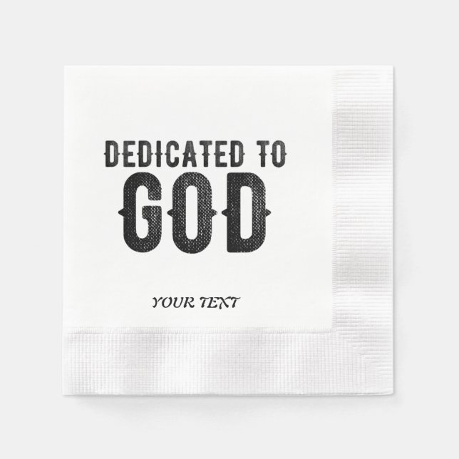 SERVILLETA DE PAPEL DEDICADO A DIOS PERSONALIZABLE GUAY TEXTO NEGRO (Anverso)