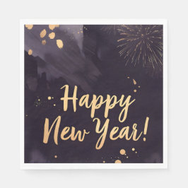 Servilleta De Papel Deep Purple Strokes-New Year's Card