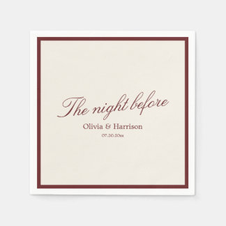 Servilleta De Papel Deep Wine Old Money Rehearsal Dinner Napkin