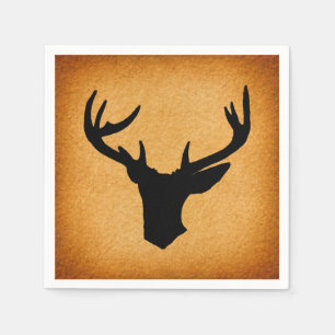 Servilleta De Papel Deer Antlers Silhouette Rustic Vintage Buck Deer