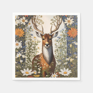 Servilleta De Papel Deer en medio de flores de margarita