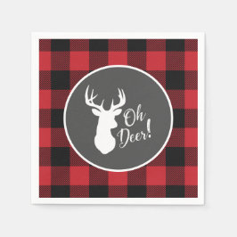 Servilleta De Papel Deer Hunting Lodge Baby Shower Antlers