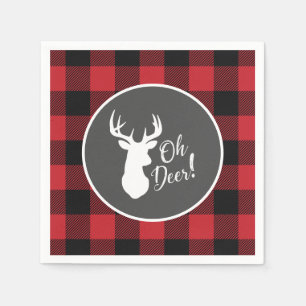 Servilleta De Papel Deer Hunting Lodge Baby Shower Antlers