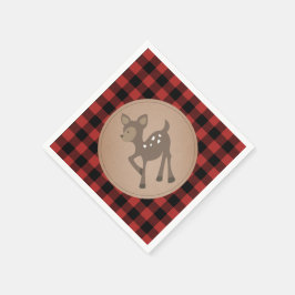 Servilleta De Papel Deer Lumberjack Plaid Baby Shower Napkins