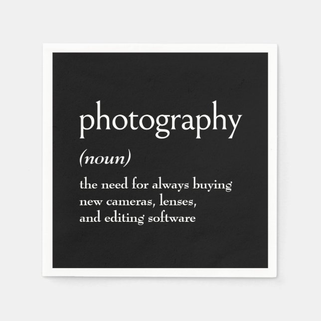 Servilleta De Papel Definición De Diccionario Para FOTOGRAFÍA (Anverso)