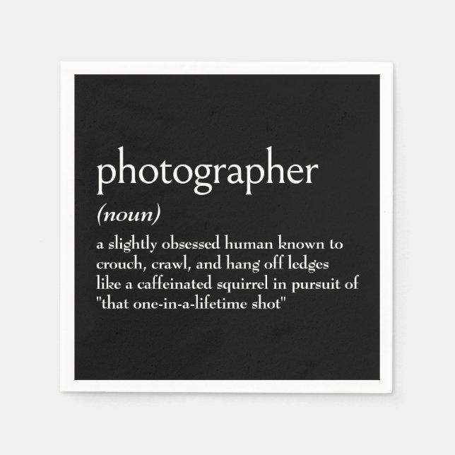 Servilleta De Papel Definición De Diccionario Para FOTÓGRAFO (Anverso)