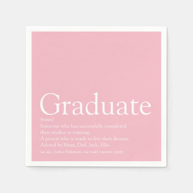 Servilleta De Papel Definición de Graduado Giralmente Rosa Moderno (Anverso)