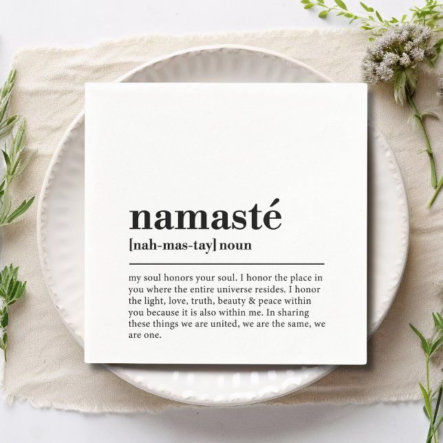 Servilleta De Papel Definición de Namaste Yoga Meditación mínima moder (Subido por el creador)