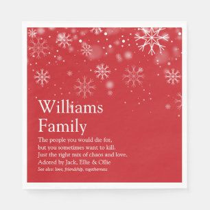Servilleta De Papel Definición de su familia Navidad personalizada