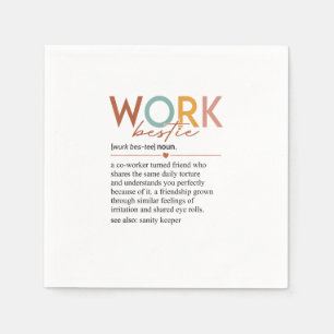 Servilleta De Papel Definición de Vintage Work Bestie para maestros y 