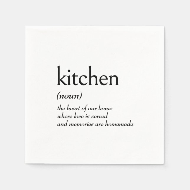 Servilleta De Papel Definición del diccionario para KITCHEN (Anverso)