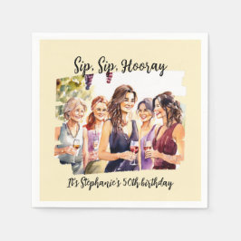 Servilleta De Papel Degustación divertida de vino en otoño 50 cumpleañ