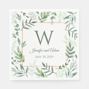 Servilleta De Papel Deja Boda De Jardín De Hoja Verde