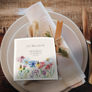 Servilleta De Papel Deja que el amor crezca Flor de campo floral boda 