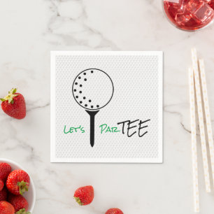 Servilleta De Papel DEJA QUE PAR-TEE Golf Ball Tee Golfing Fun