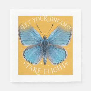 Servilleta De Papel Deja que tus sueños despeguen Mariposa Azul