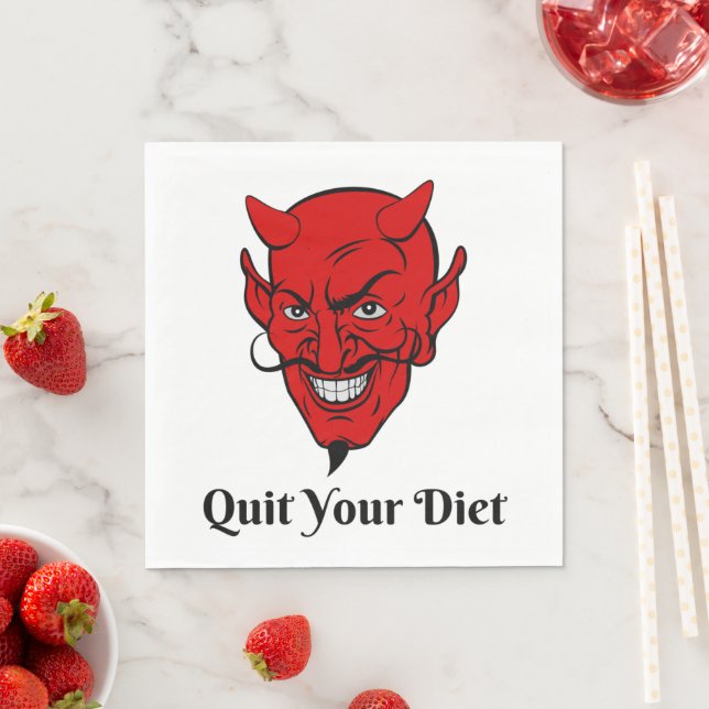 Servilleta De Papel Deja tu Dieta Diablo Satan (In situ)
