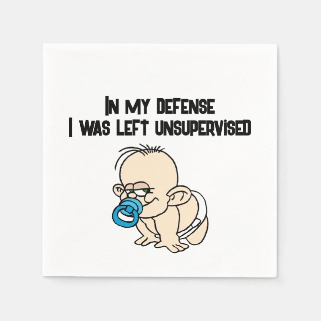 Servilleta De Papel Dejado Sin Supervisión - Funny Cocktail Napkin (Anverso)