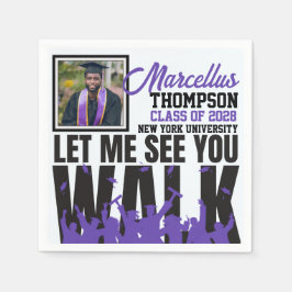 Servilleta De Papel Déjame verte caminar | Foto de graduación púrpura