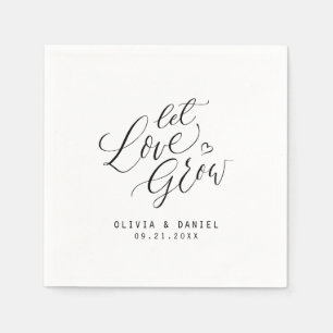 Servilleta De Papel "Dejemos que el amor crezca" boda de caligrafía mo