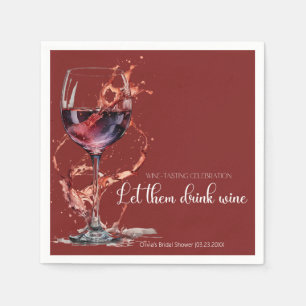 Servilleta De Papel Dejen que beban vino Vino Tasting Bridal Shower