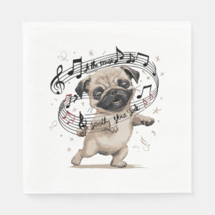 Servilleta De Papel Dejen que la música calme su alma bailando cerdo p