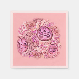 Servilleta De Papel Dekorative Rosen und Spitzen