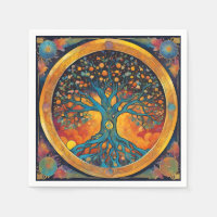 servilleta de papel del árbol de la vida