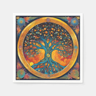 servilleta de papel del árbol de la vida