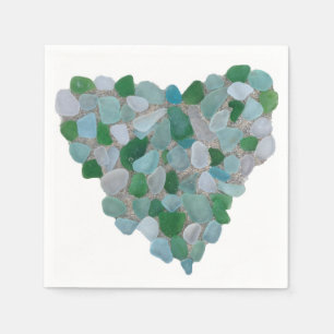 Servilleta de papel del corazón de cristal del ma