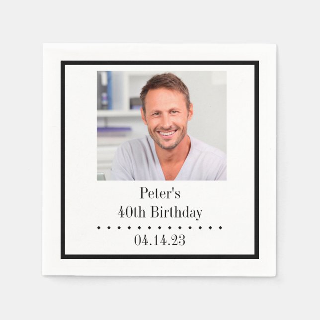 Servilleta de papel del cumpleaños de encargo de (Anverso)