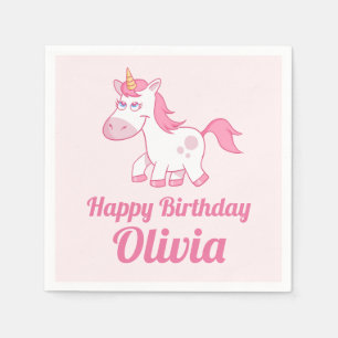 Servilleta de papel del cumpleaños rosado lindo