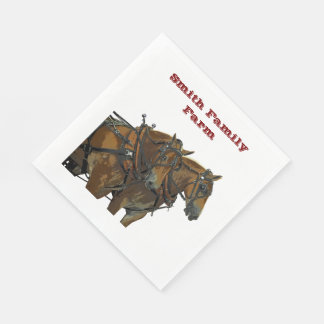 Servilleta de papel del equipo de tiro de caballo 