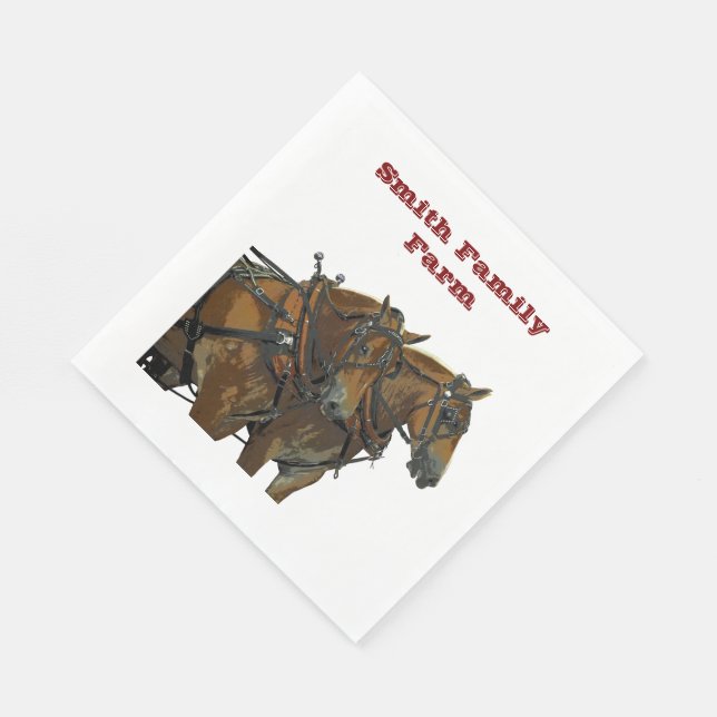Servilleta de papel del equipo de tiro de caballo  (Esquina)