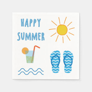 Servilleta de papel del verano feliz