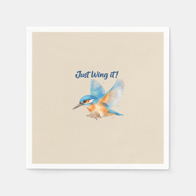 Servilleta De Papel Delantal Kingfisher – ¡Simplemente Vuela! Delantal (Anverso)
