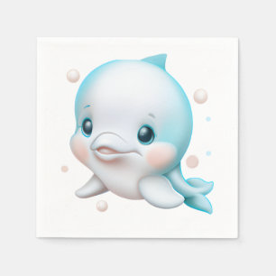 Servilleta De Papel Delfín bebé azul