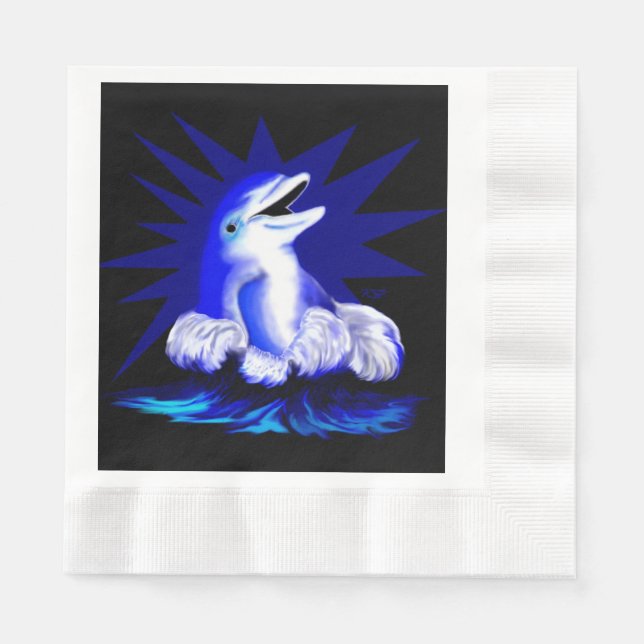 Servilleta De Papel Delfín Sonriente (Anverso)
