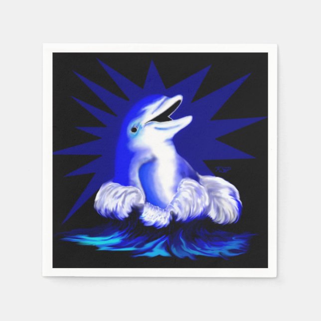 Servilleta De Papel Delfín sonriente (Anverso)