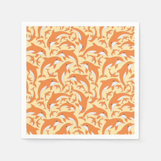 Servilleta De Papel Delfines Cute (Anverso)
