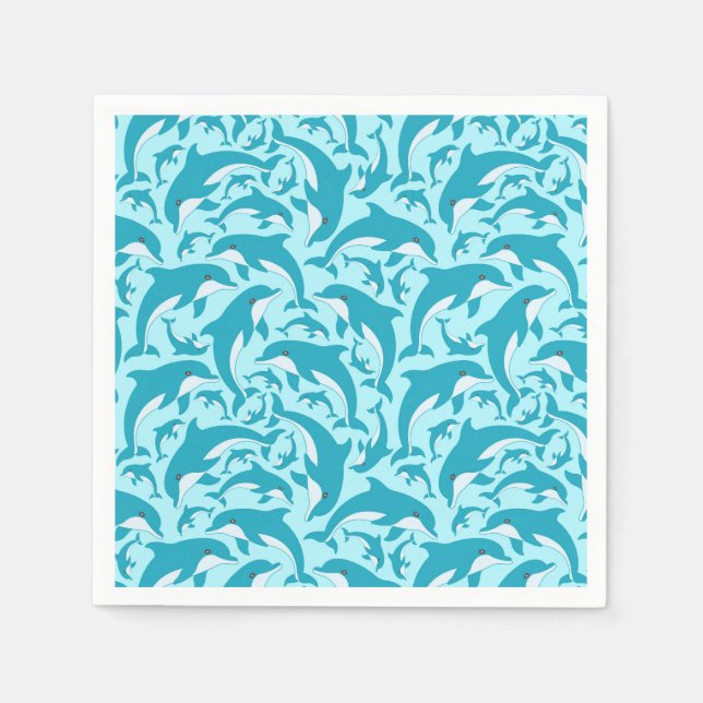 Servilleta De Papel Delfines Cute (Anverso)