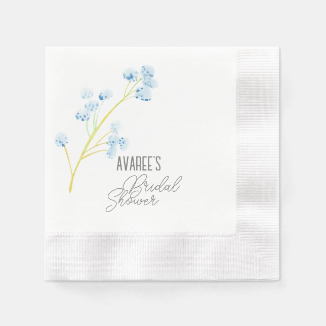 Servilleta De Papel Delicada ducha de flores azules salvajes (Anverso)