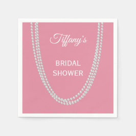 Servilleta De Papel Delicada ducha de novias de Perlas Rosadas