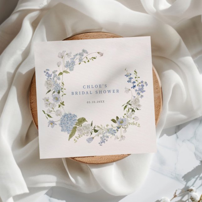 Servilleta De Papel Delicada ducha espumosa de flores azules (Subido por el creador)