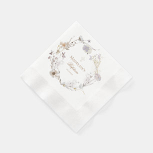 Servilleta De Papel delicadas flores silvestres cortaron el bautismo P