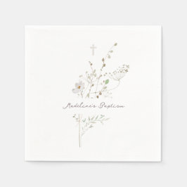 Servilleta De Papel delicado bautismo de flores silvestres